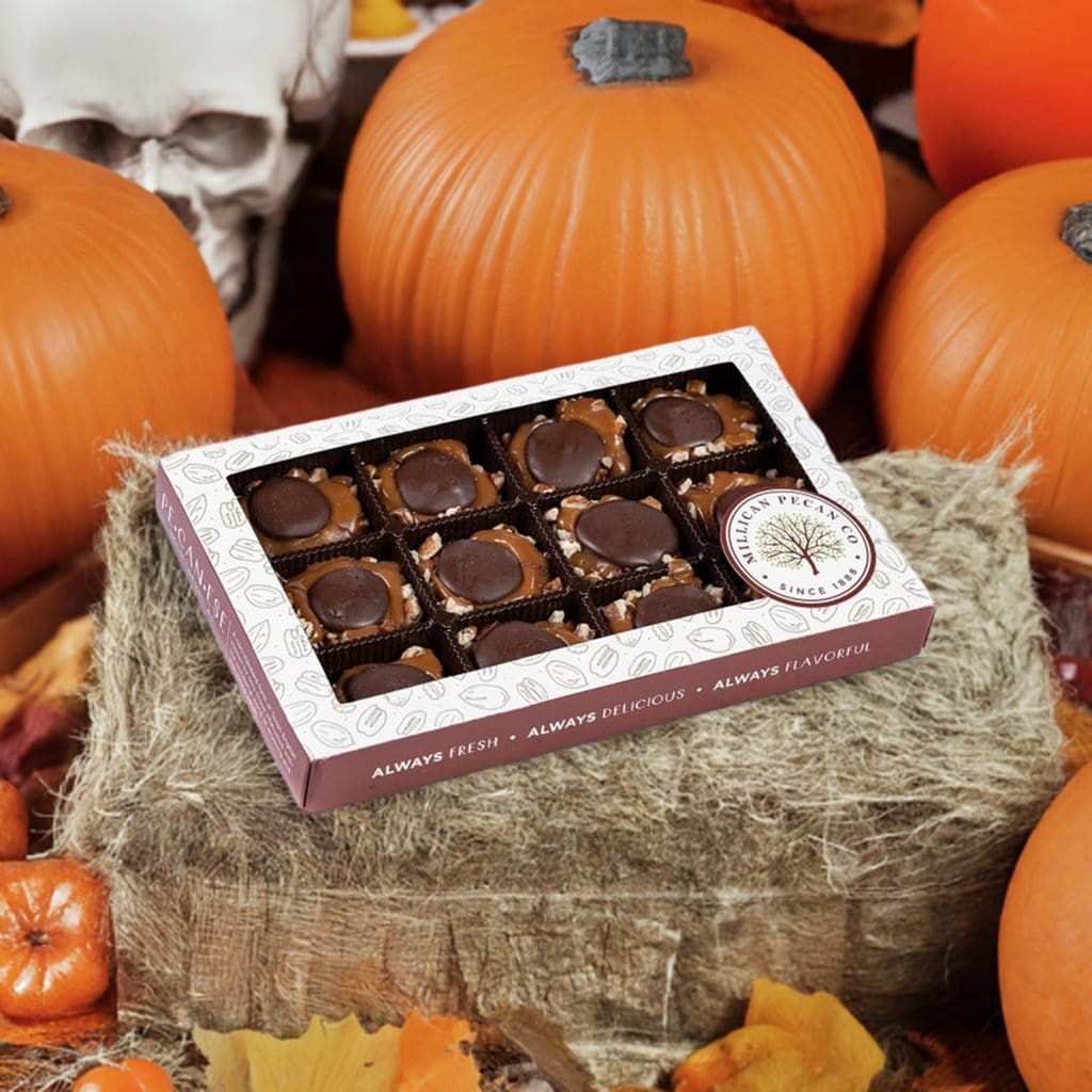 Dark Chocolate Caramillicans - Gift Box - Pecan Treats | Texas Pecan Cakes