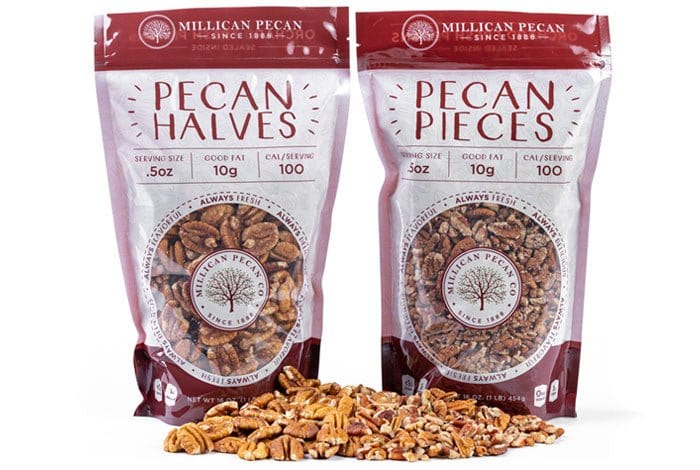 Halves & Chopped Pieces - 1 lb Bag ea - Fresh Pecans | Texas Pecan Cakes