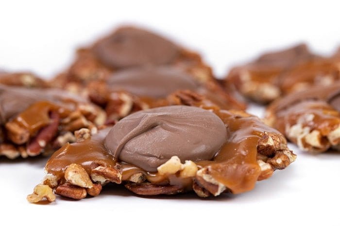 Milk Chocolate Caramillicans - Individual - Pecan Treats | Texas Pecan Cakes