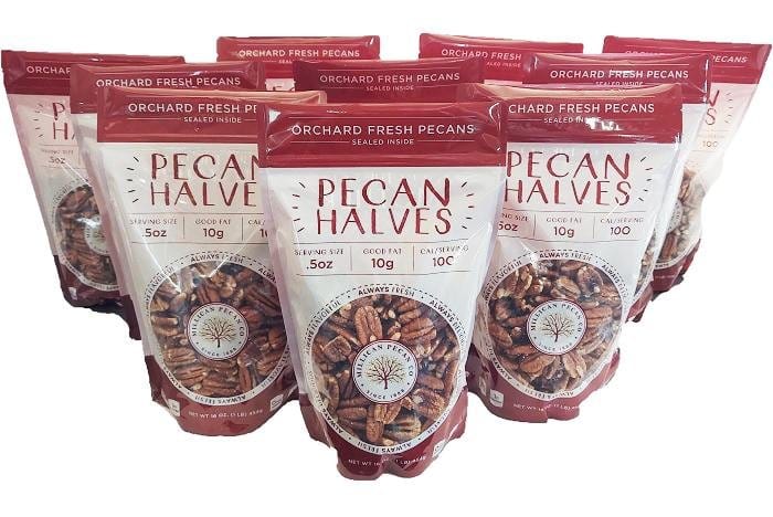 Orchard Fresh Raw Pecan Halves – Premium Shelled Texas Pecans - Fresh Pecans | Texas Pecan Cakes