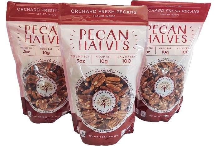 Orchard Fresh Raw Pecan Halves – Premium Shelled Texas Pecans - Fresh Pecans | Texas Pecan Cakes